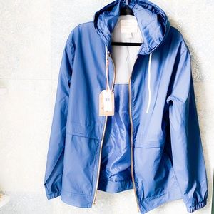 NWT Weatherproof Dark Denim Vintage Lightweight Waterproof Jacket with Hood